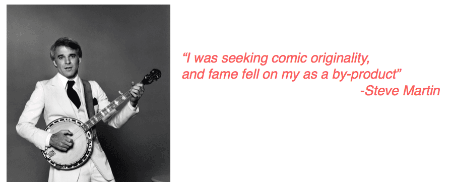 Steve Martin showing originality as a stand-up comedian